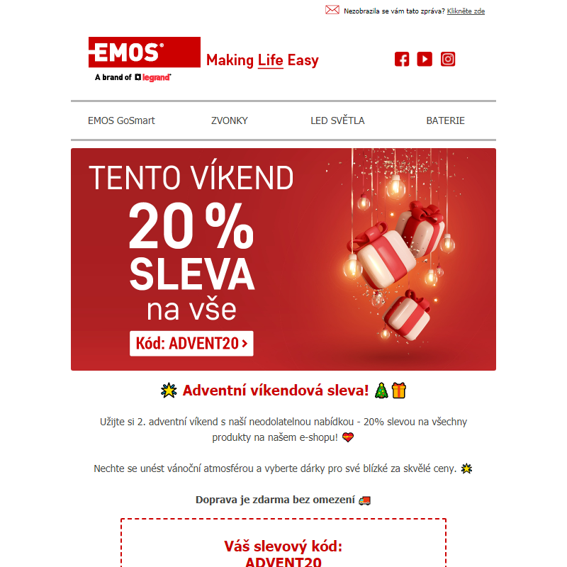 _ Adventní 20% sleva na VŠE s dopravou zdarma