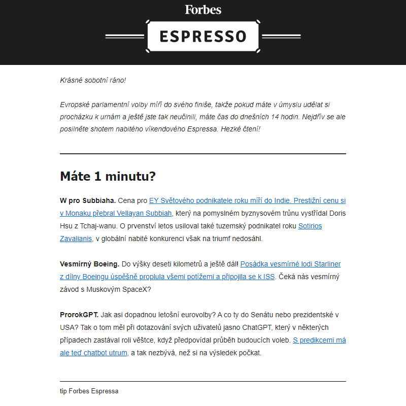 Víkendové Espresso: EY Světový podnikatel roku, miliardová story a sýrová expanze