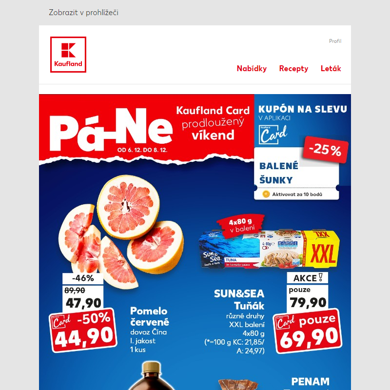 Pomelo červené 1 kus za 44,90 Kč s Kaufland Card - nabídka na víkend je tu!