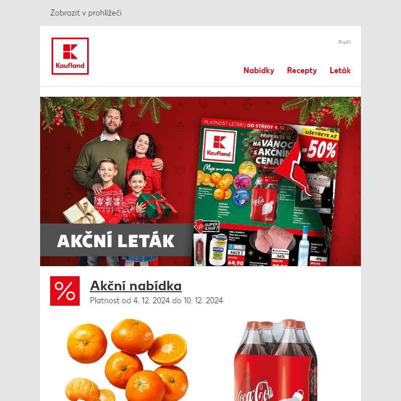 Coca-Cola a mandarinky v akci - Již od středy!