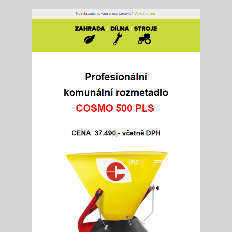 Profesionální rozmetadlo COSMO PLS500