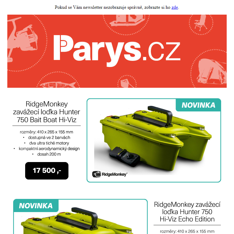 Postupně naskladňujeme novinky - Nash, Daiwa, OMC, Ridgemonkey | Parys.cz