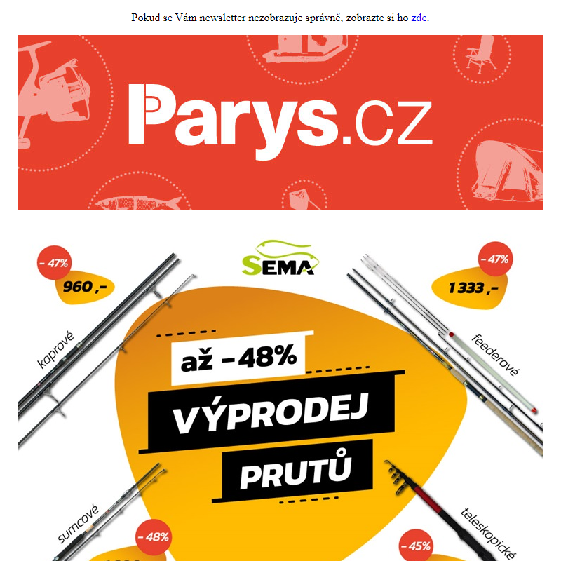 Výprodej prutů Sema se slevami až 48% + tipy na lov pstruhů | Parys.cz