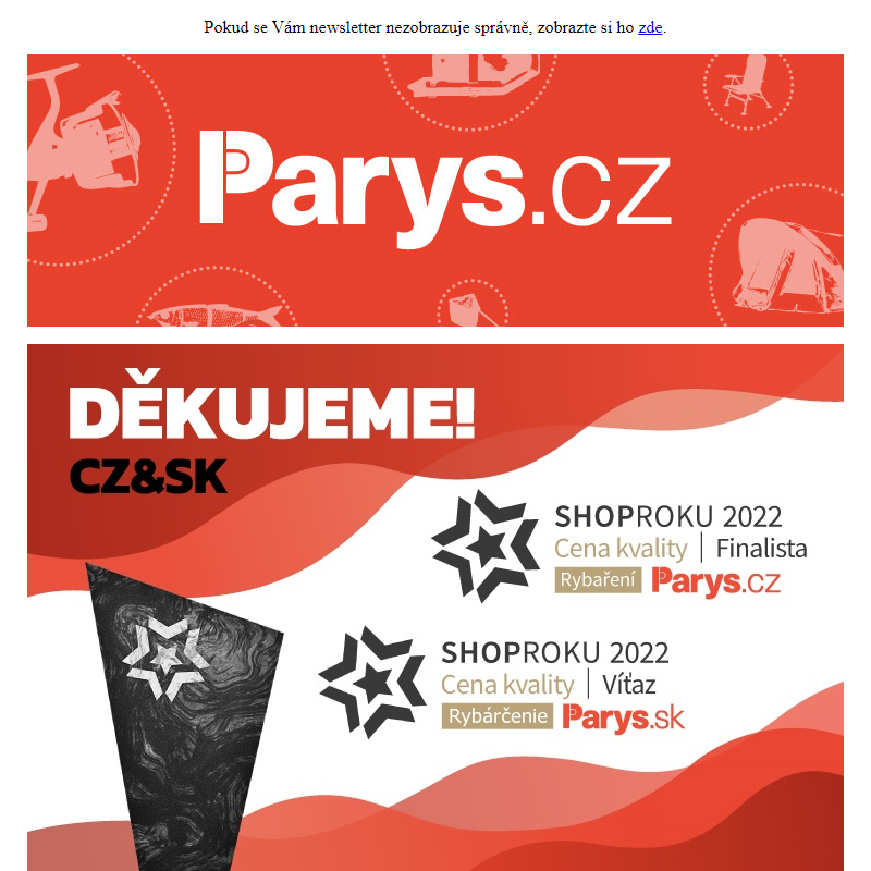 Nejlepší akce týdne | Ocenění Shop roku | Virtuální prohlídka prodejny | Parys.cz