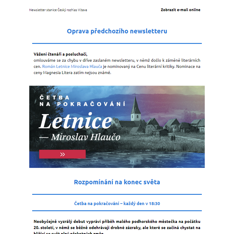 Letnice –__________________ výjimečný debut nominovaný na Cenu literární kritiky