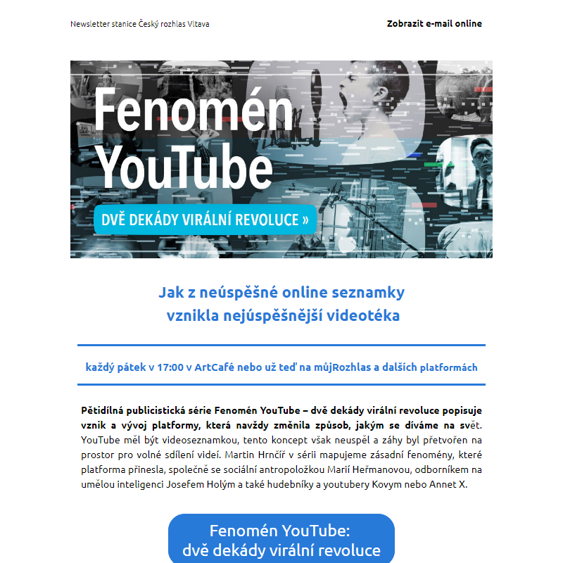 Fenomén YouTube - nová série na Vltavě