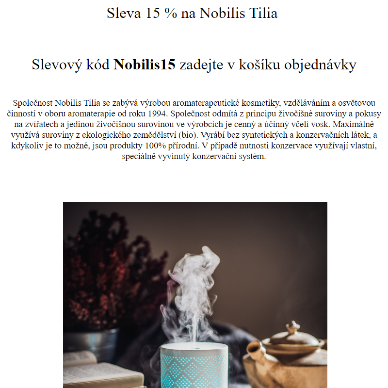 Sleva 15% na značku Nobilis Tilia