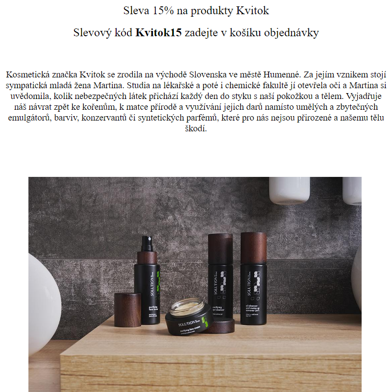 Sleva 15% na produkty Kvitok