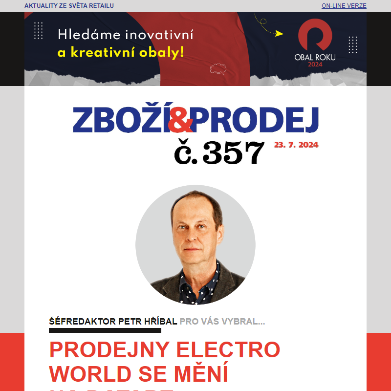 Zboží&Prodej č. 357: Prodejny Electro World se mění na Datart... a další zprávy.