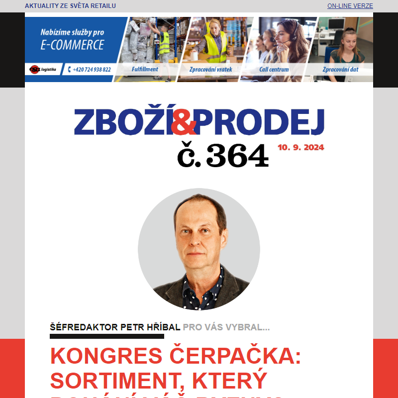 Zboží&Prodej č. 364: Kongres Čerpačka již za dva týdny, podrobnosti o programu... a další zprávy.