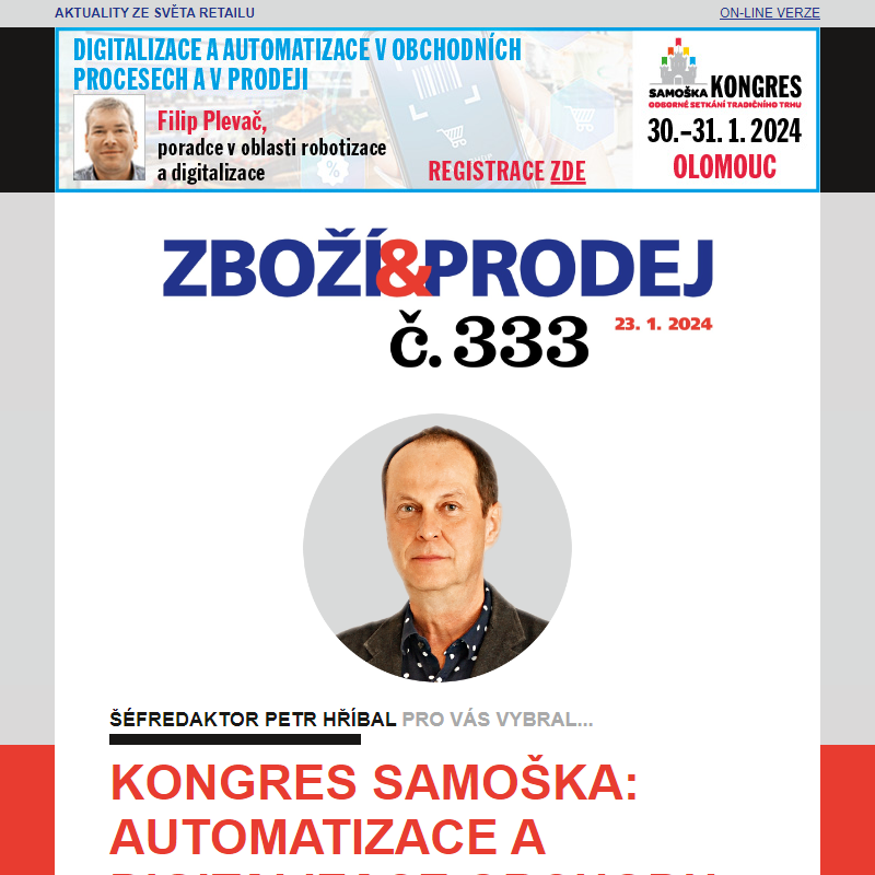 Zboží&Prodej č. 333: Kongres Samoška již příští týden... a další zprávy