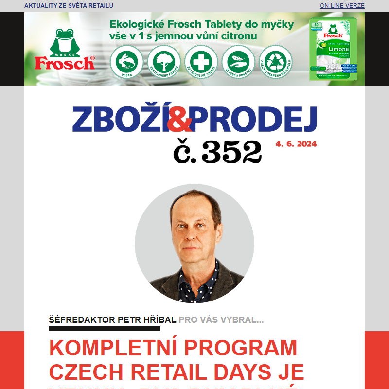 Zboží&Prodej č. 352: Kompletní program Czech Retail Days je venku... a další zprávy.