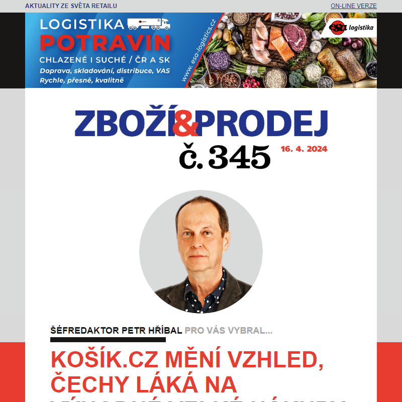 Zboží&Prodej č. 345: Košík.cz mění vizuální identitu... a další zprávy.