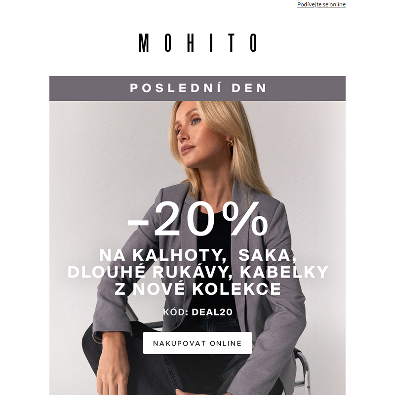 POSLEDNÍ DEN AKCE -20% __