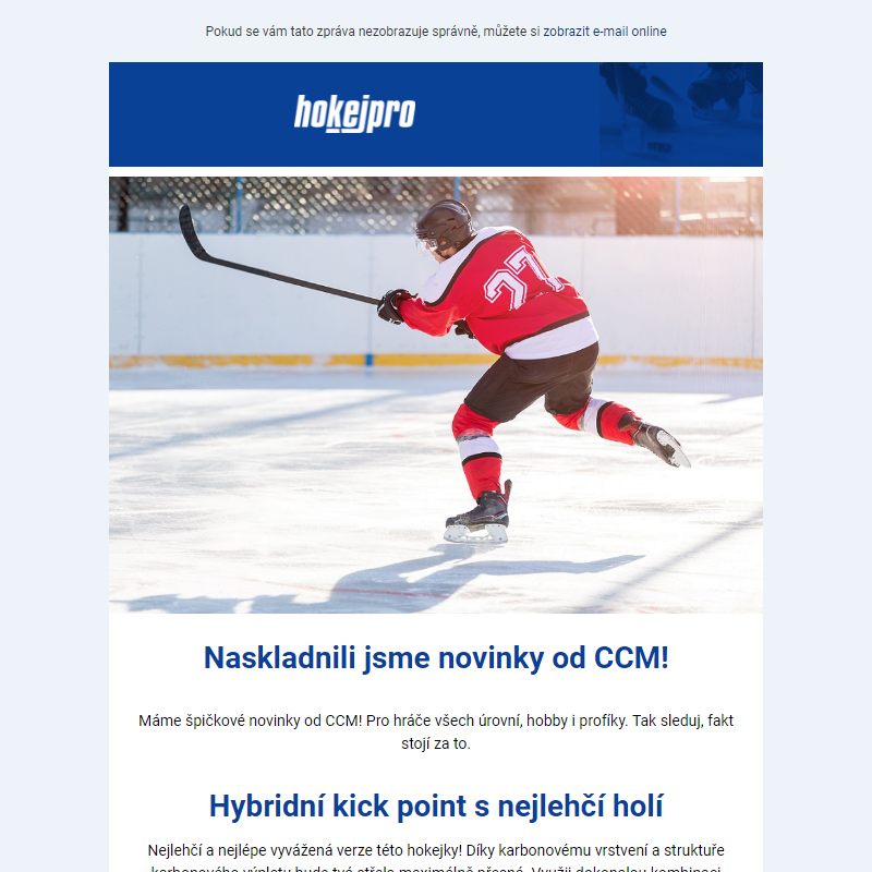 _ Hokejové novinky od CCM skladem