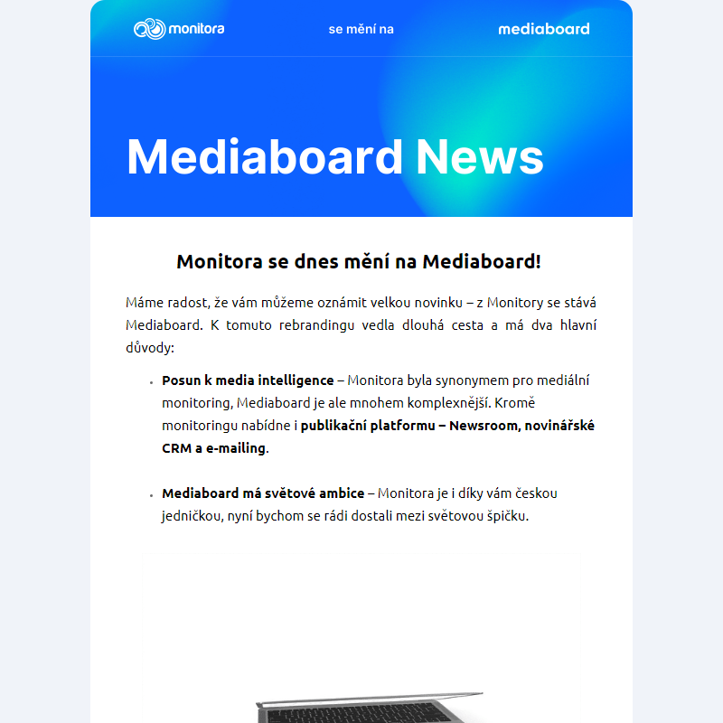 Monitora se mění na Mediaboard!