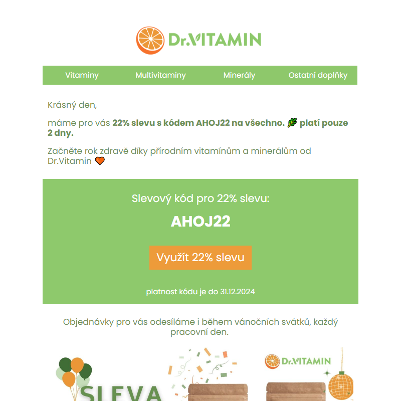 22% sleva na vše