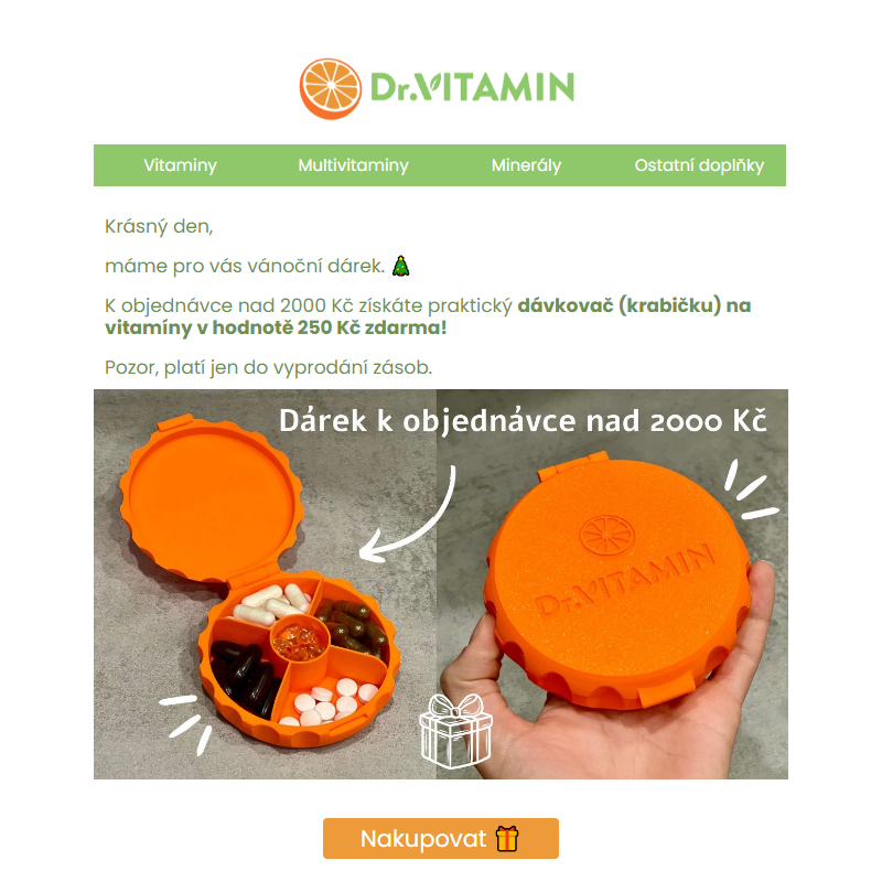 Dávkovač na vitamíny zdarma _