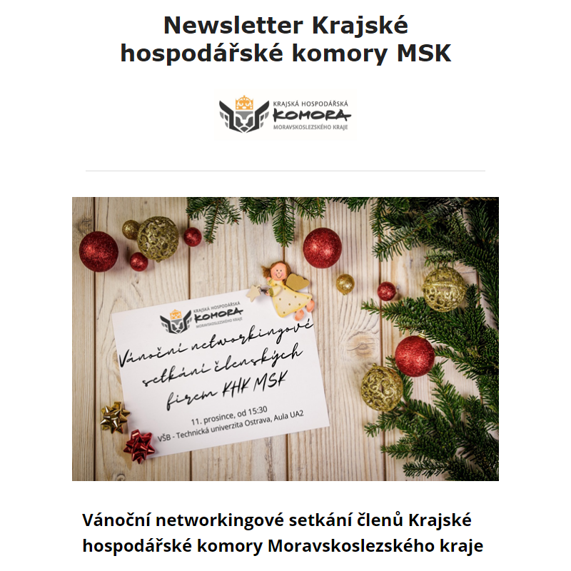 Newsletter Krajské hospodářské komory MSK 20. 11. 2024