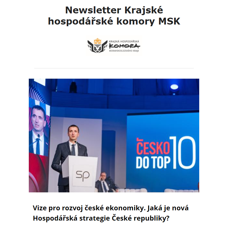 Newsletter Krajské hospodářské komory MSK 9. 10. 2024