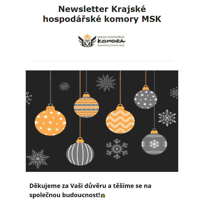 Newsletter Krajské hospodářské komory MSK 18. 12. 2024