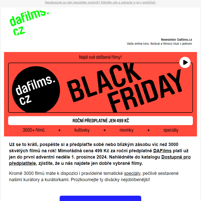 Black Friday: rok za 499 Kč jen do 1. prosince!