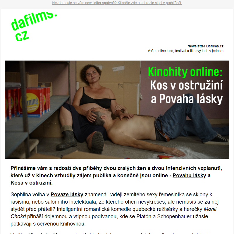 Výjimečné filmy o touze konečně online