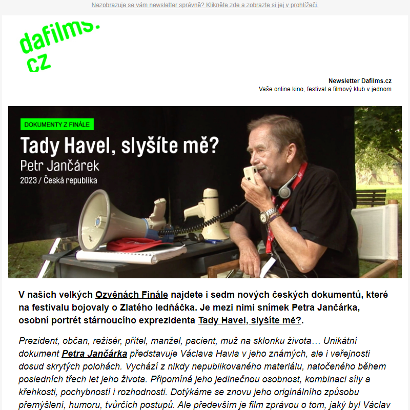 Tady Havel, slyšíte mě?