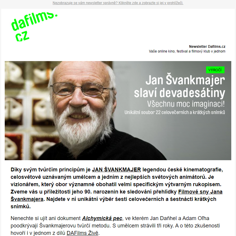 Jan Švankmajer slaví *90!