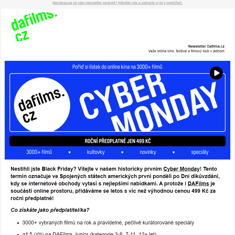 DAFilms Cyber Monday!