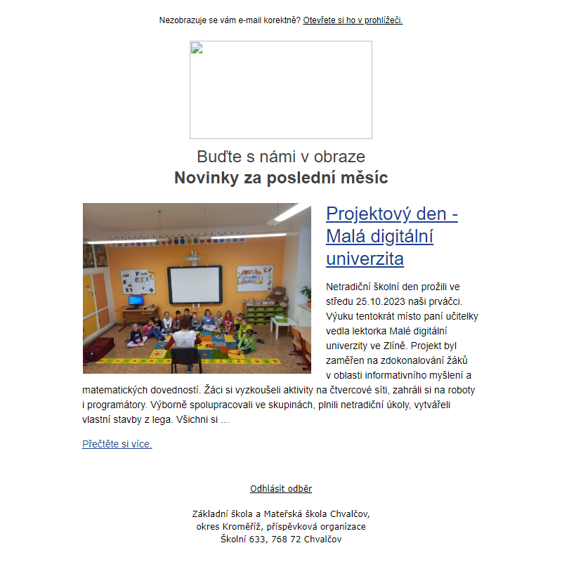 Novinka: Projektový den - Malá digitální univerzita