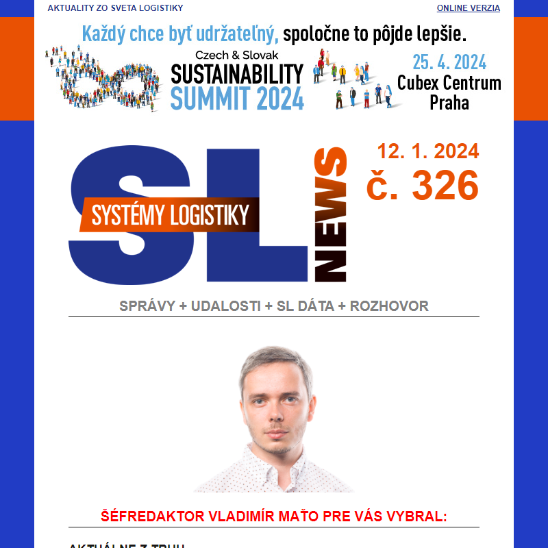 SL NEWS 326: CTP rastie v Košiciach, Sustainability Summit hľadá najlepšie udržateľné projekty, Packeta zmenila majiteľa... a ďalšie novinky