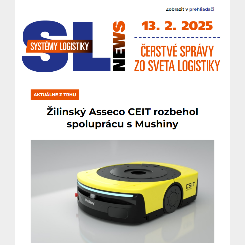 Asseco CEIT spolupracuje s Mushiny, OMV prináša HVO 100 na Slovensko, CTP má nového výkonného riaditeľa... a ďalšie správy zo sveta logistiky