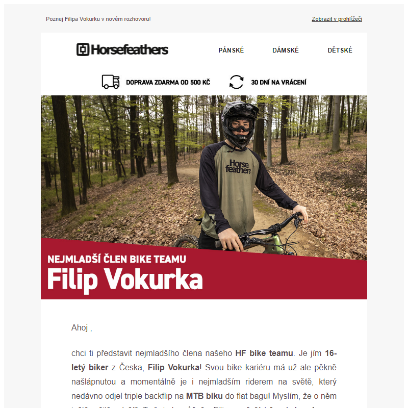 Filip Vokurka, náš nejmladší biker!