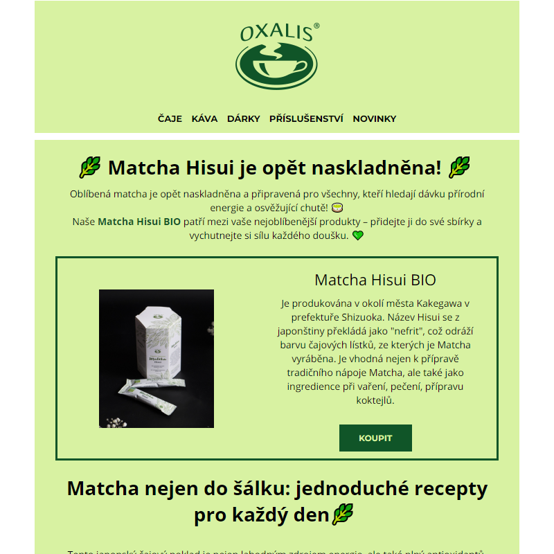 _ Matcha Hisui je zpět skladem! _