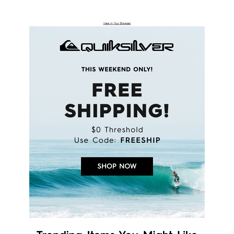 This Weekend Only: Free Shipping _