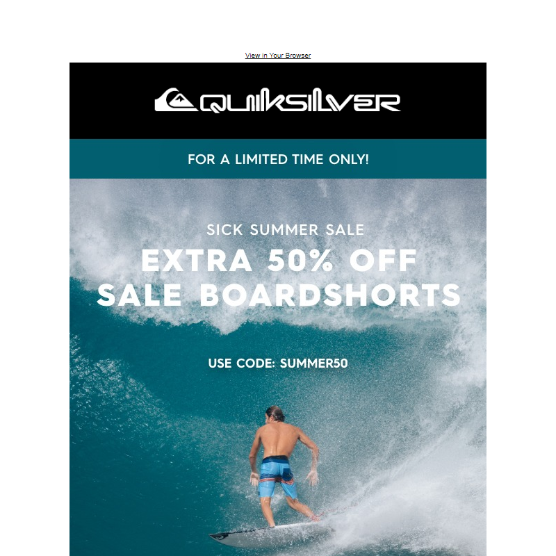 Sick Summer Sale: Extra 50% Off Sale Boardshorts _