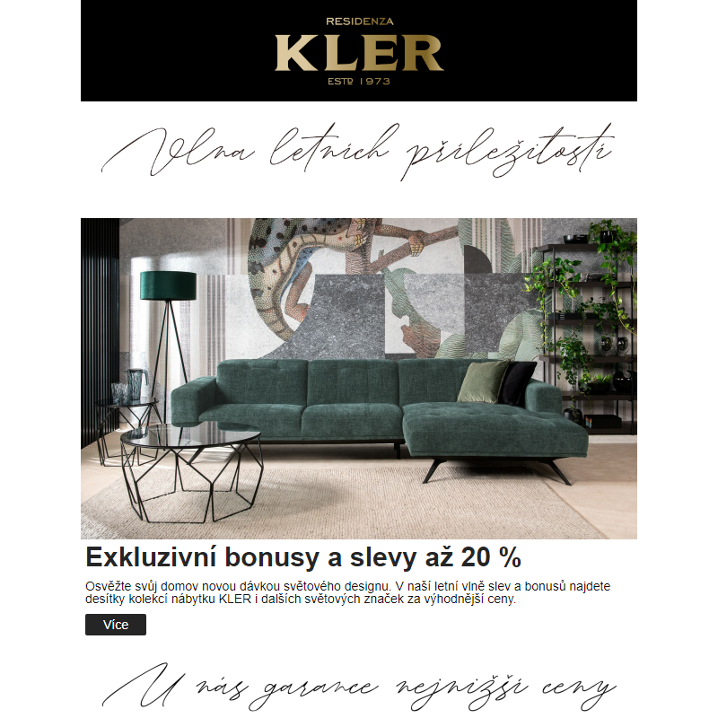 Vlna letních příležitostí v KLER - bonusy a slevy až 20 %