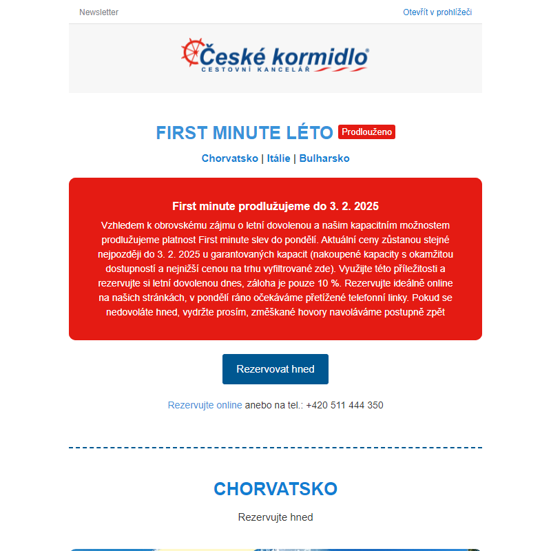 __ DŮLEŽITÉ __ First minute slevy prodlouženy do pondělí 3. 2. 2025