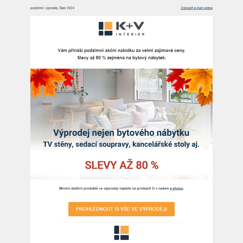 Podzimní výprodej, slevy až 80 % na vybrané zboží