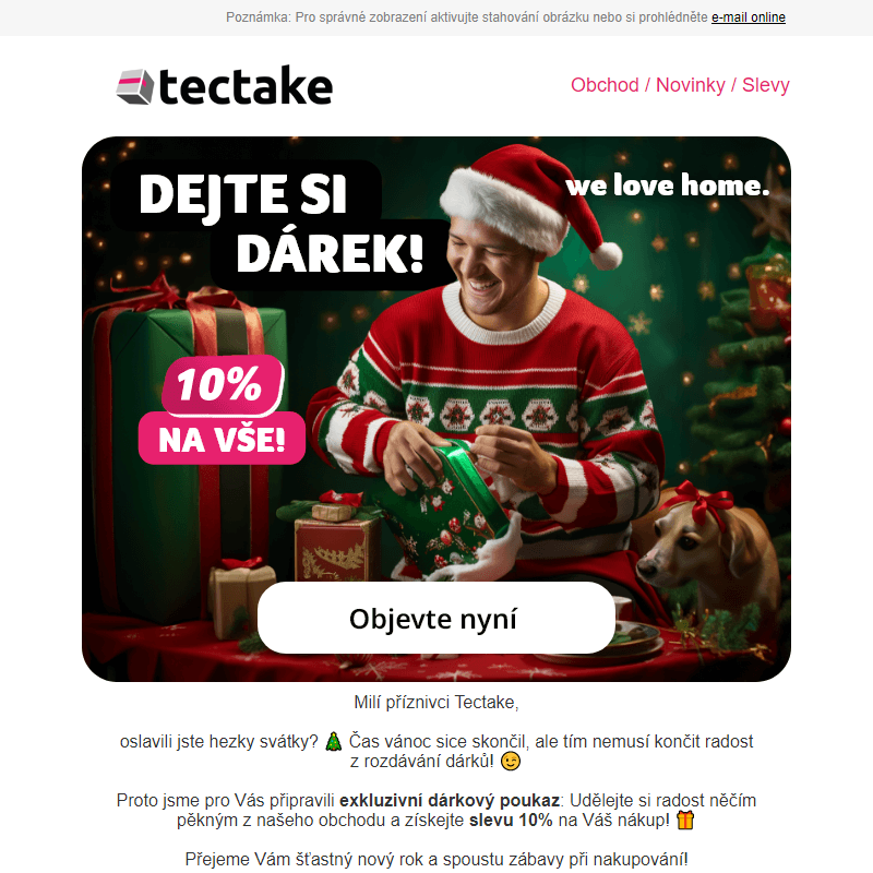 Získejte slevu 10% na vše! _