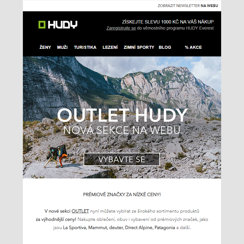 Super ceny v HUDY!_ Sekce OUTLET nově na našem e-shopu.