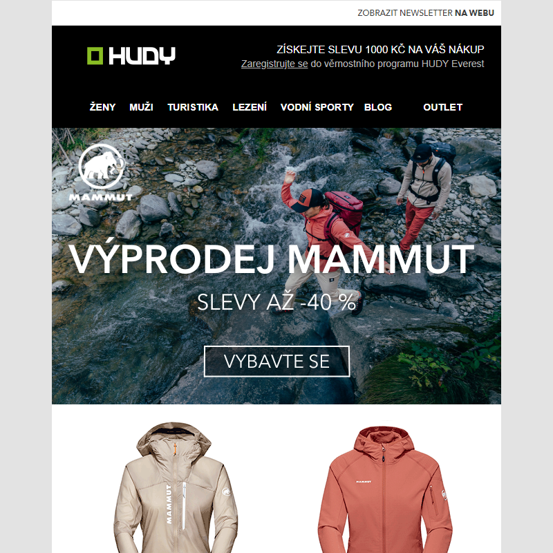 Výprodej Mammut právě teď! Nepropásněte slevy až -40 %!