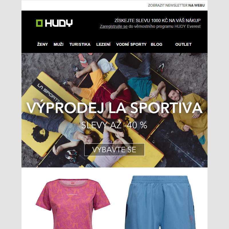 La Sportiva se slevou až -40 % ! Vše pro lezce, běžce i turisty.