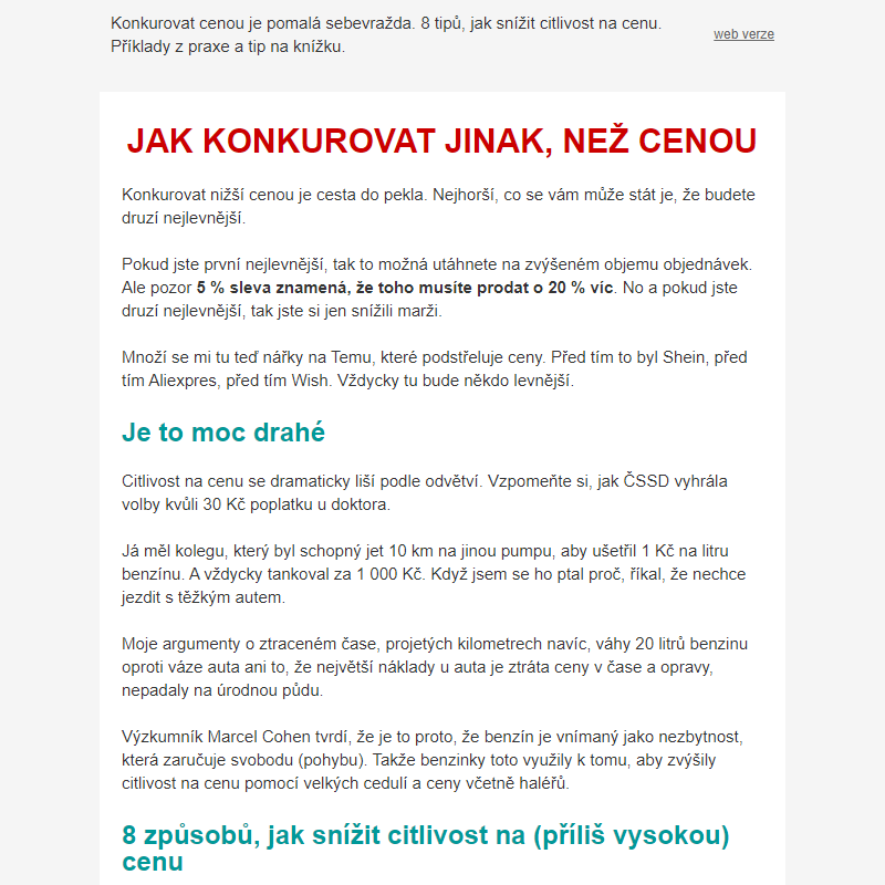 Jak konkurovat jinak, než cenou