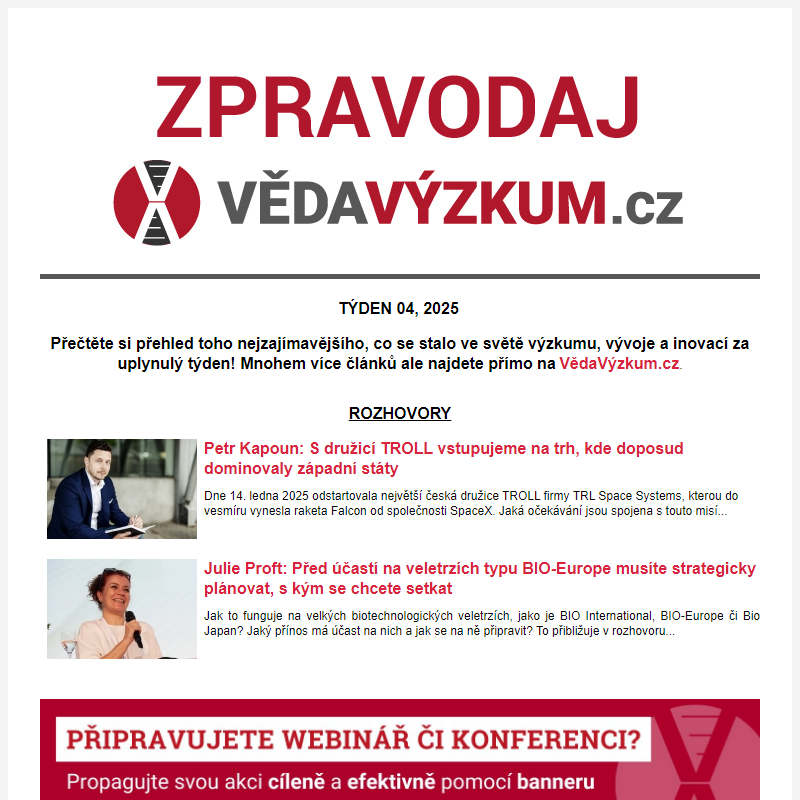 Zpravodaj portálu VědaVýzkum.cz