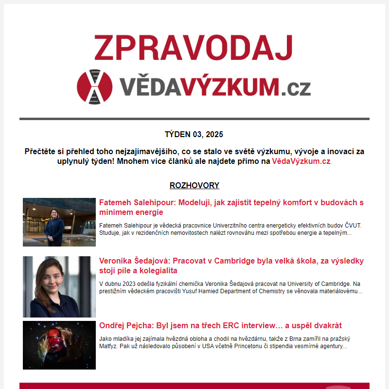 Zpravodaj portálu VědaVýzkum.cz