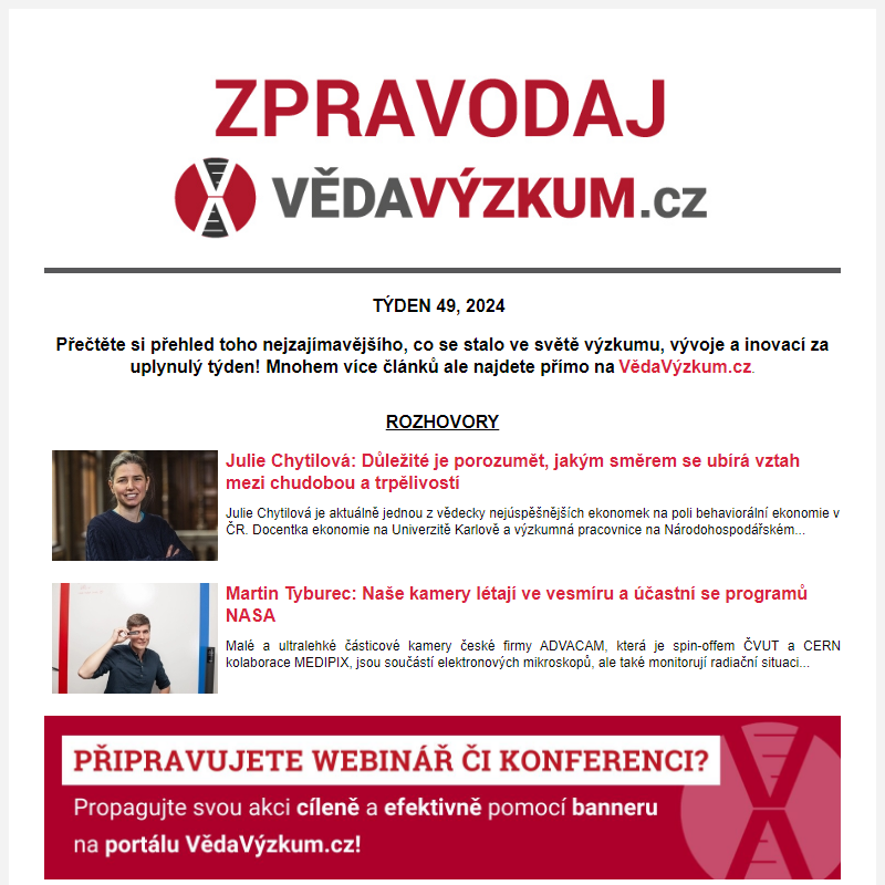 Zpravodaj portálu VědaVýzkum.cz