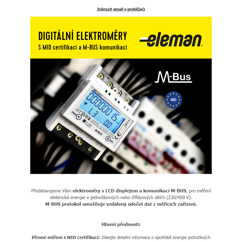 Novinka - elektroměry M-Bus