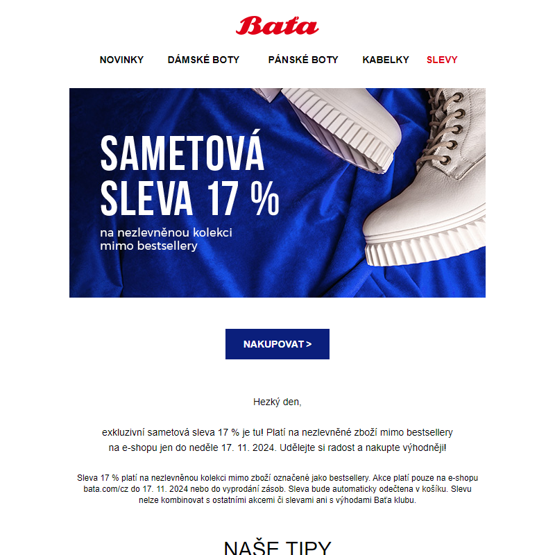 _ Sametová sleva 17 % je tu! Platí pouze na e-shopu.